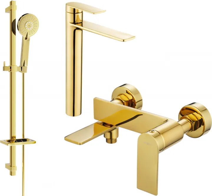 Mexen Zero DQ40 set de baie, auriu - 7113DQ40-50