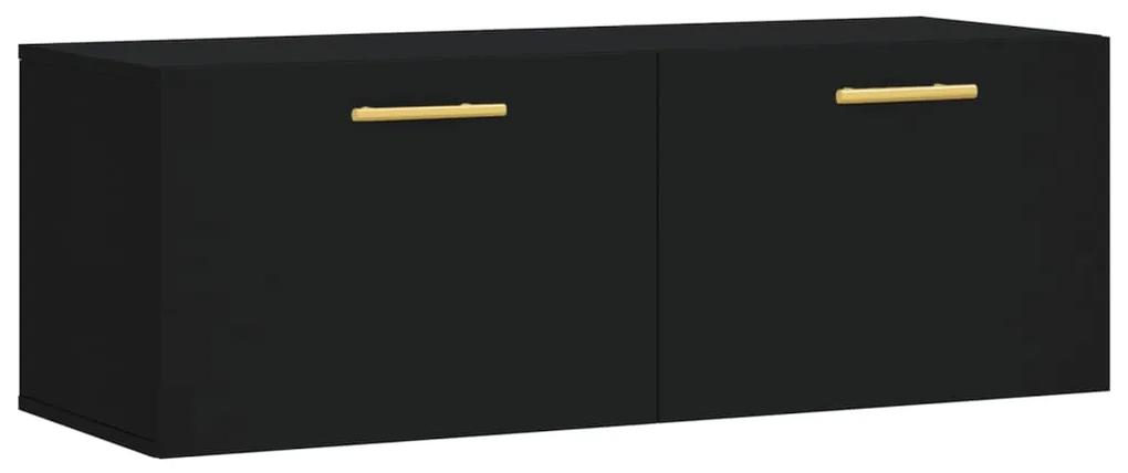 830117 vidaXL Dulap de perete, negru, 100x36,5x35 cm, lemn compozit