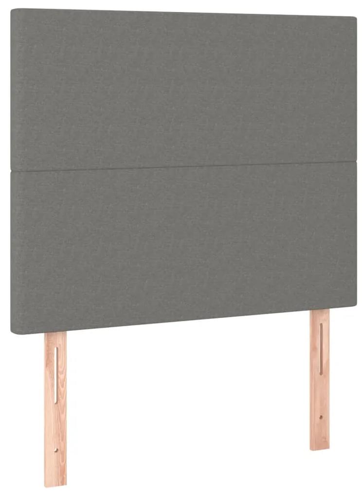 Pat box spring cu saltea, gri inchis, 80x200 cm, textil Morke gra, 80 x 200 cm, Design simplu