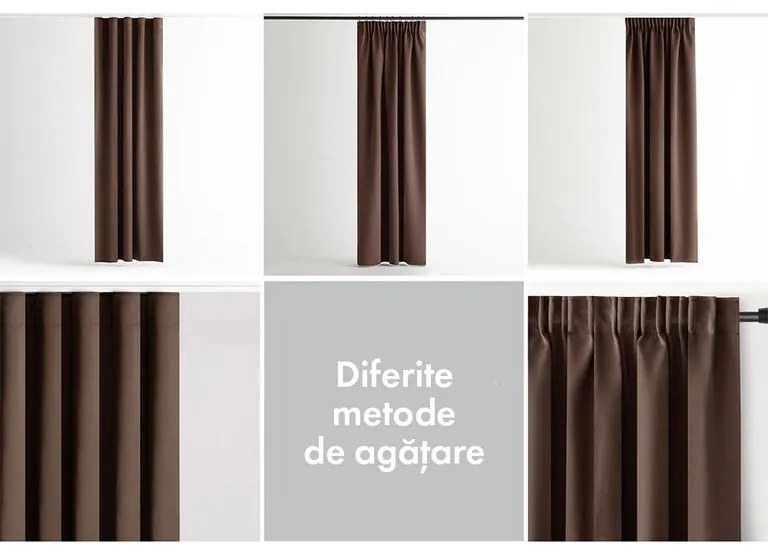 Draperie groasă blackout RESTILO maro închis 140 x 245 cm 1 buc
