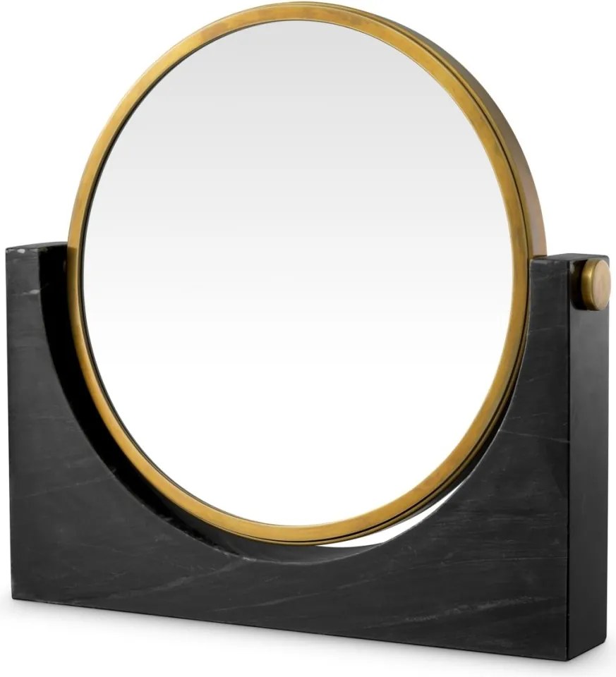 Oglinda de masa LUX marmura negra Vivaldi