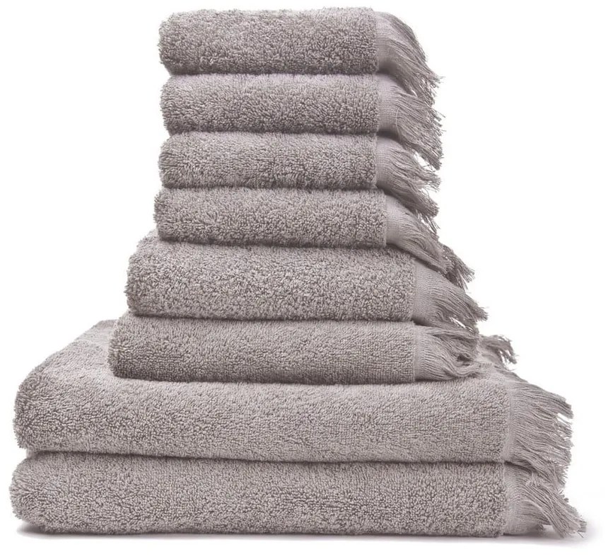 Set 8 prosoape din bumbac 100% Bonami Selection Grey, maro