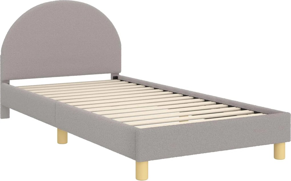 vidaXL Cadru de pat pentru copii cu spătar Gri deschis 80 x 200 cm