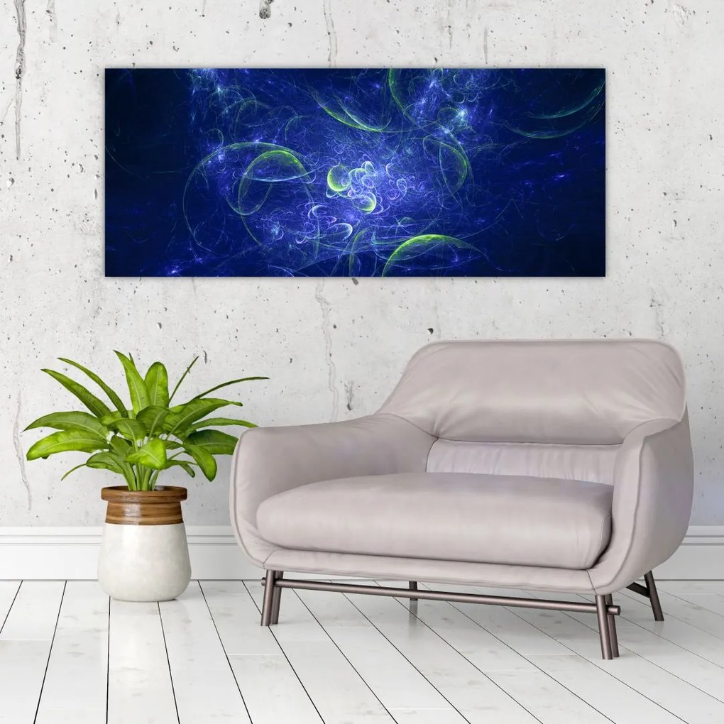 Tablou - abstracție albastră (120x50 cm)