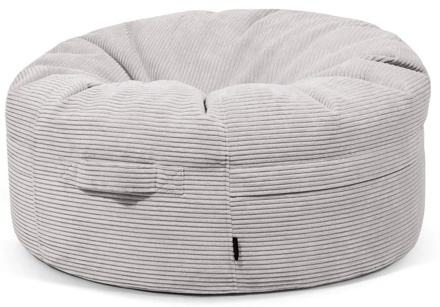 Fotoliu bean bag gri deschis cu tapițerie din catifea reiată Roll 105 – SLOWDOWN