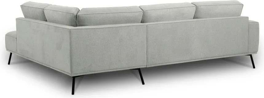 Colțar gri deschis cu tapițerie din chenille (cu colț pe partea dreaptă/în formă de ”L”) Amsterdam – Scandic