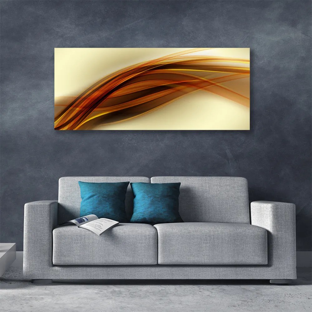 Tablou pe panza canvas Abstract Art Alb Portocaliu Maro