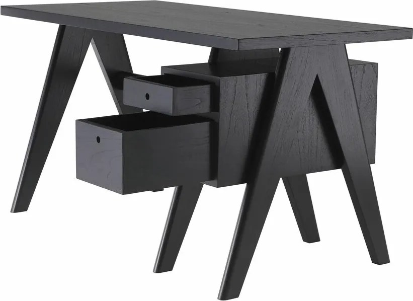Birou design vintage LUX Jullien, negru 114742 HZ
