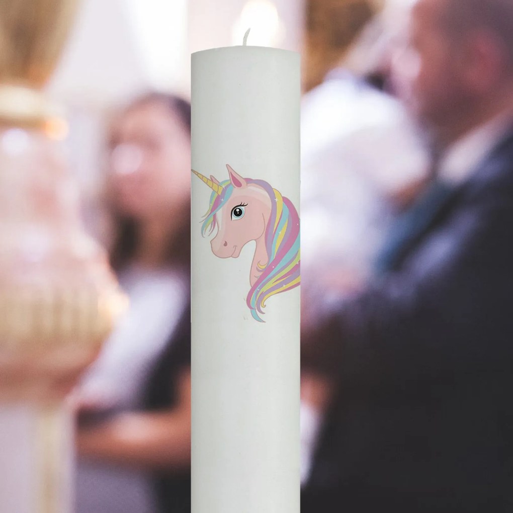 Lumanare Botez Unicorn Roz 7 cm, 60 cm