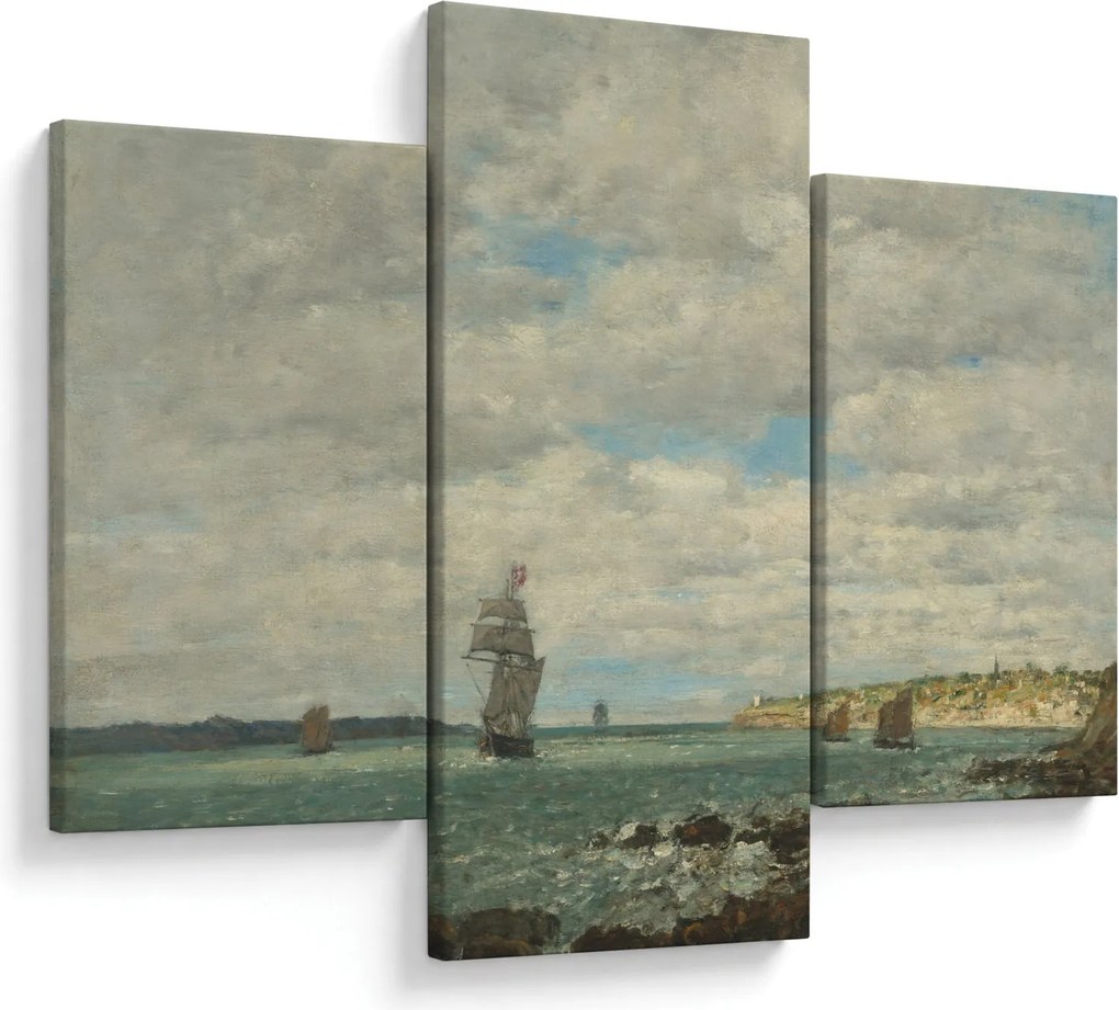 Tablou - Eugène Boudin, Coast of Brittany, reproducere (90x60 cm)