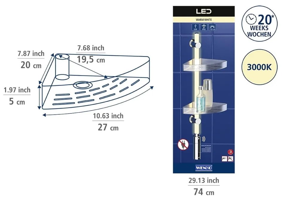 Raft pentru baie transparent autoadeziv – Wenko