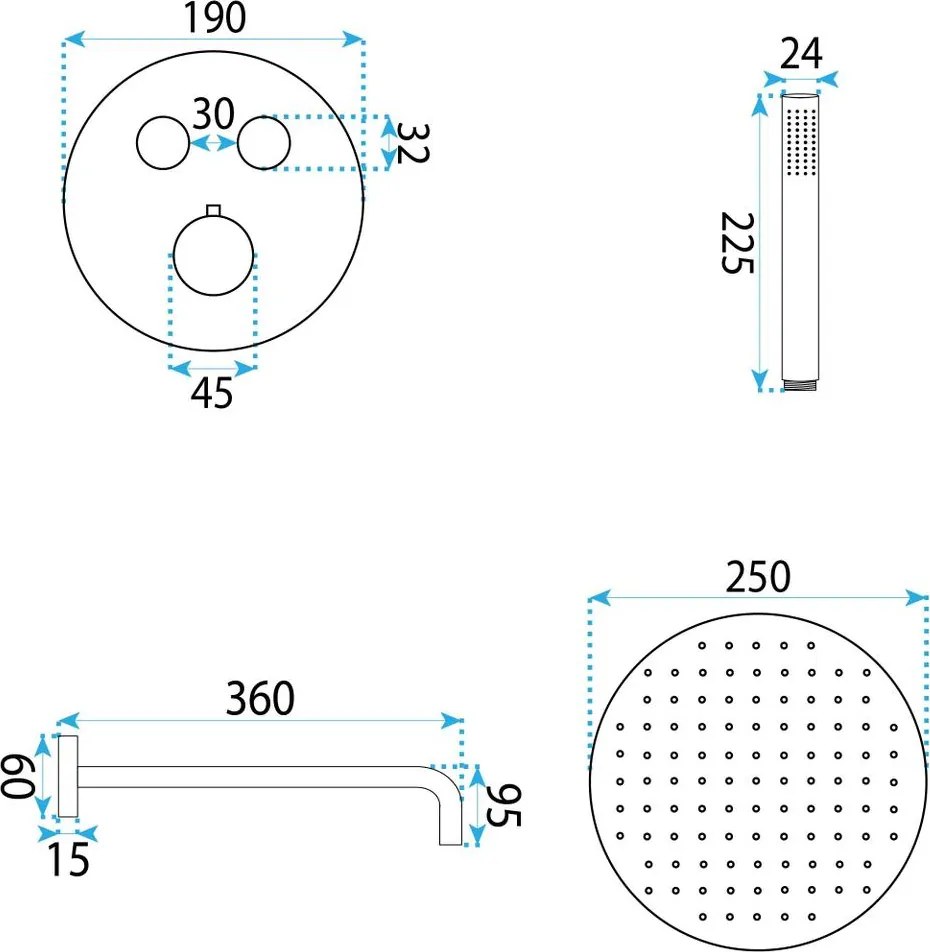 Set de dus incastrat Rea Lungo Diamond cupru + BOX