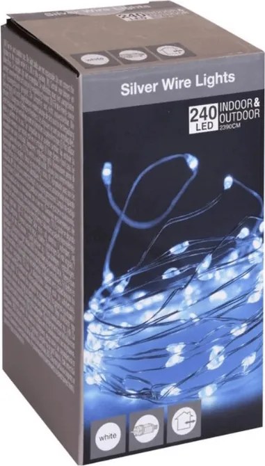 Sir de lumini 240 LED exterior/interior 23,9 m, alb
