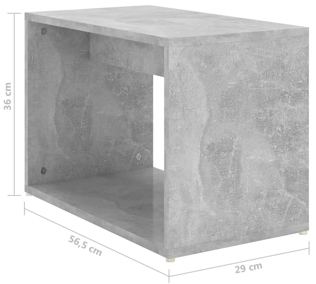 Set masute de cafea suprapuse, 3 piese, gri beton, 60x60x38 cm 1, Gri beton