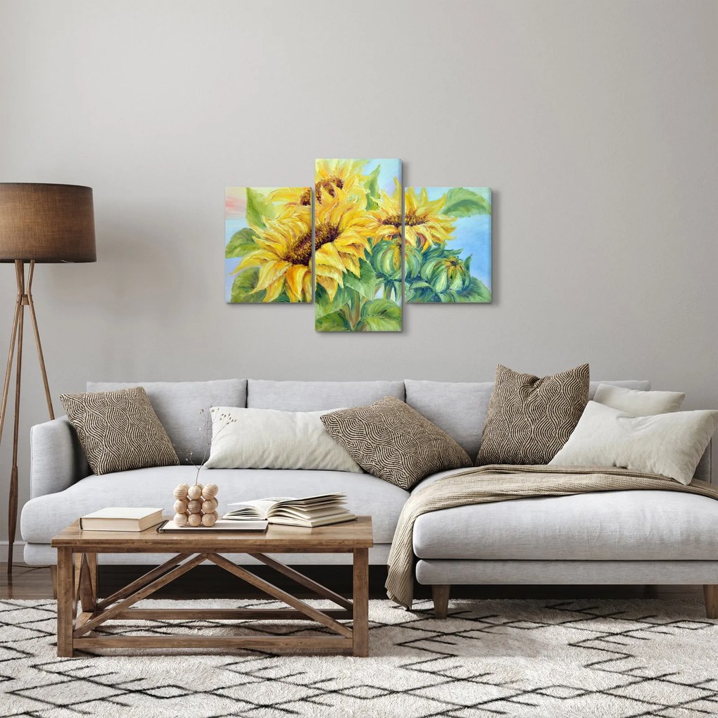 Tablou - Floarea soarelui înflorită (90x60 cm)