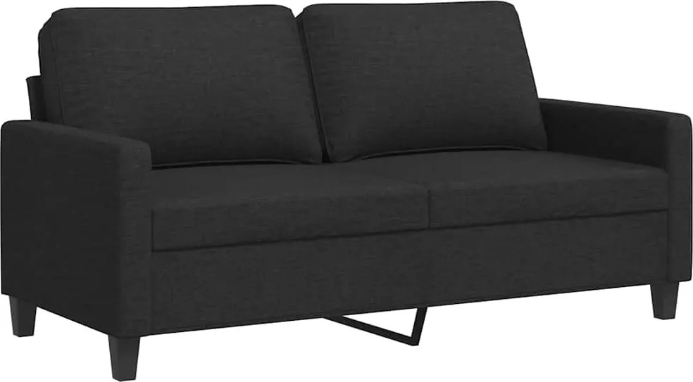 vidaXL Canapea cu 2 locuri, negru, 140 cm, material textil