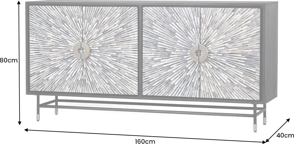 Comoda design unicat Heritage 160cm Mosaik