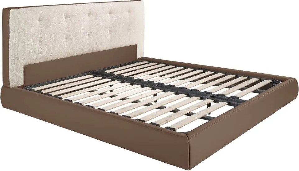 Pat dublu tapitat design LUX Brown, 180x200cm