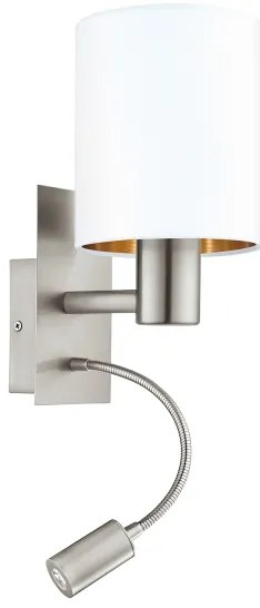 Eglo 96484 - Lampă LED flexibilă PASTERI 1xE27/40W+LED/3,8W albă