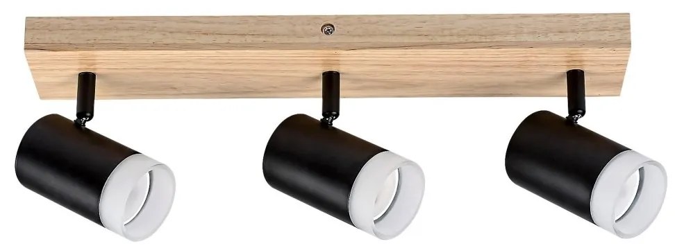 Plafoniera lemn stil nordic cu 3 spoturi Toras