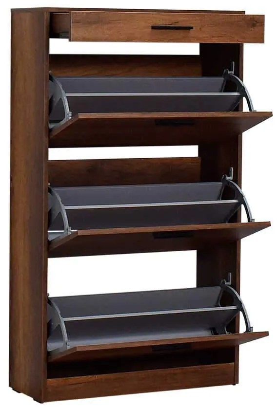 Pantofar Adore, 3 compartimente, capacitate 18 perechi incaltaminte, 75 x 128 x 29 cm