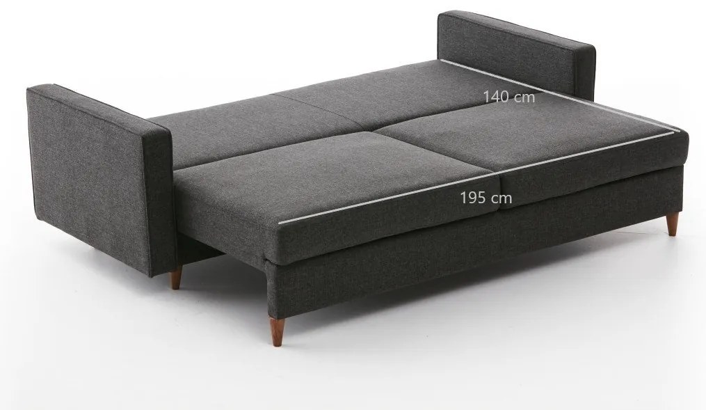Canapea trei locuri Evelyn (Antracit). 1073292