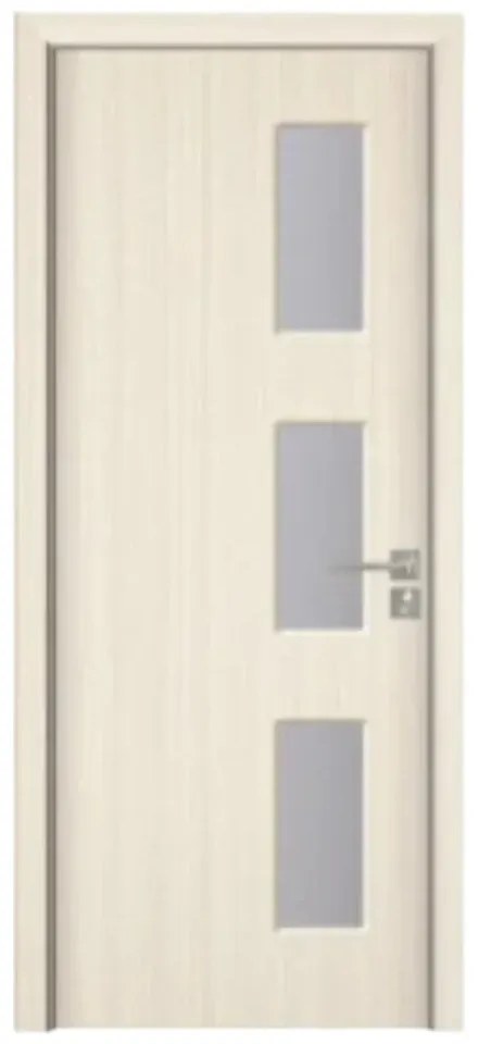 Usa Interior din MDF Novo Doors ND316, Cadru din Lemn Masiv, Geam Sablat, KIT COMPLET, Toc , Manere si balamale incluse (Culoare: Stejar Auriu, Toc: