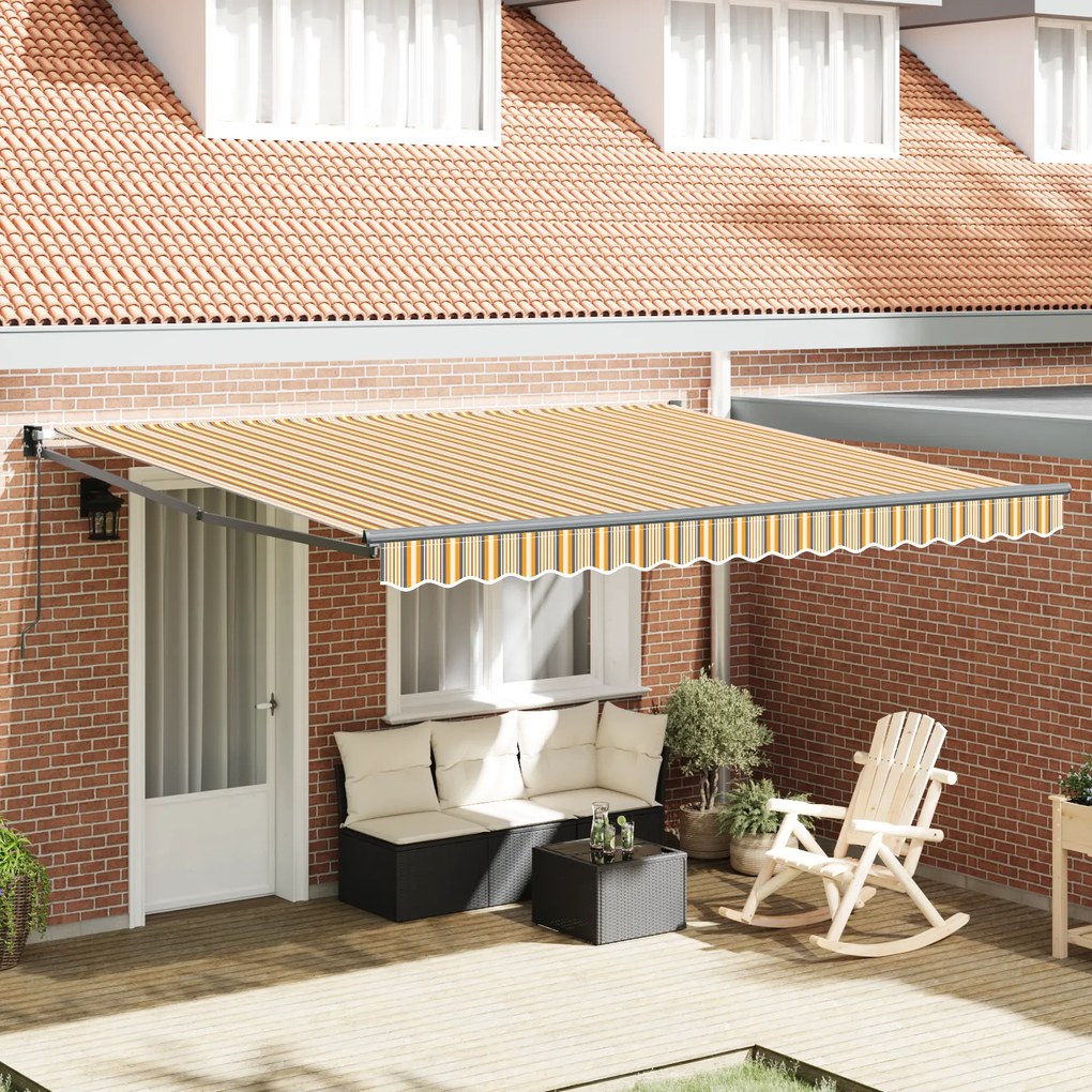 vidaXL Marchiză manuală retractabilă cu dungi multicolore 400x300 cm