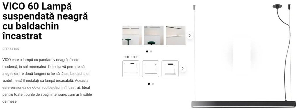 Lustra LED suspendata design modern minimaliat VICO II 60cm