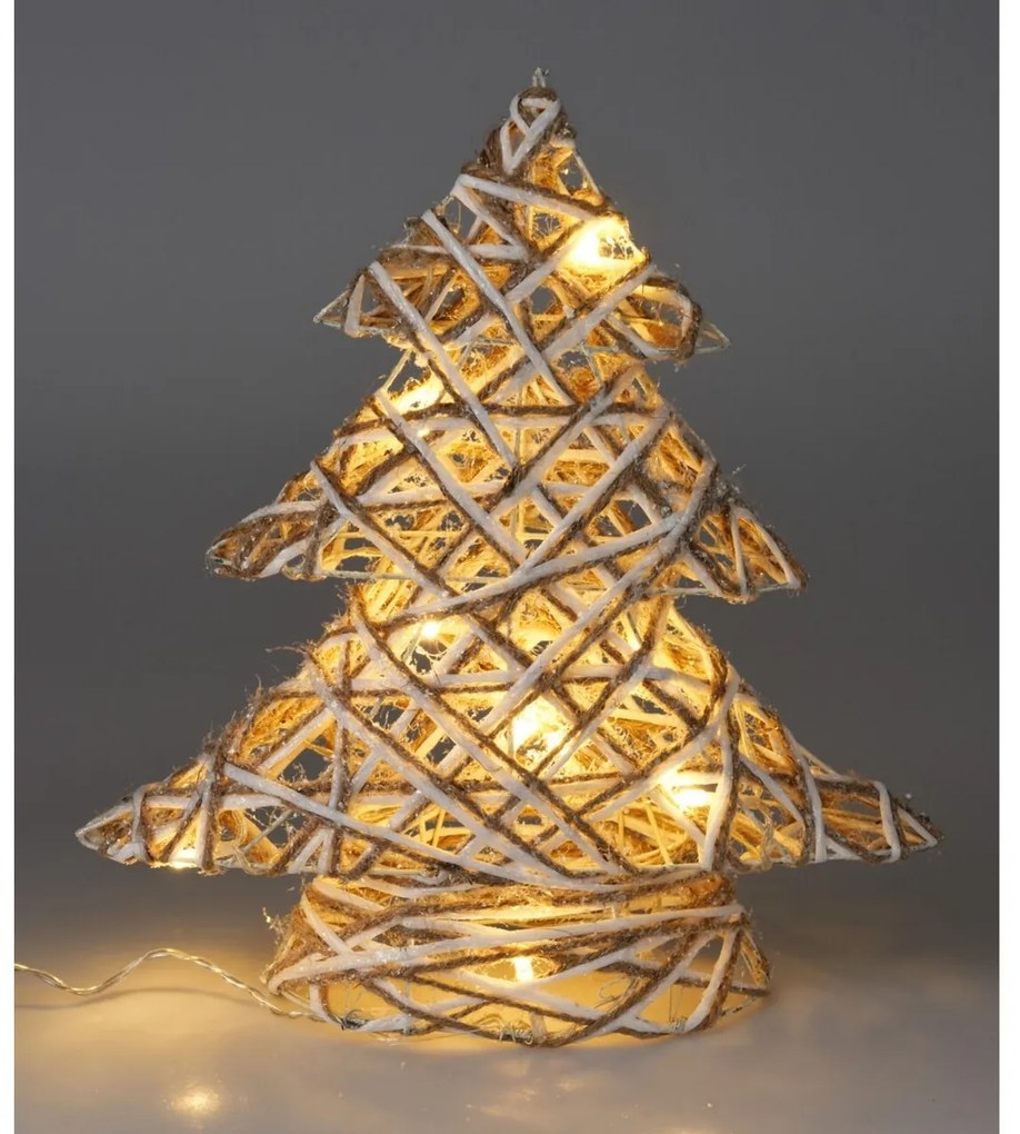 Decorațiune Pom de Crăciun Gryese LED gri, 30 cm