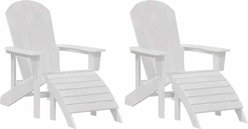 vidaXL Scaun pentru Grădină 2 pcs Alb 83 x 74 x 92 cm Polietilenă