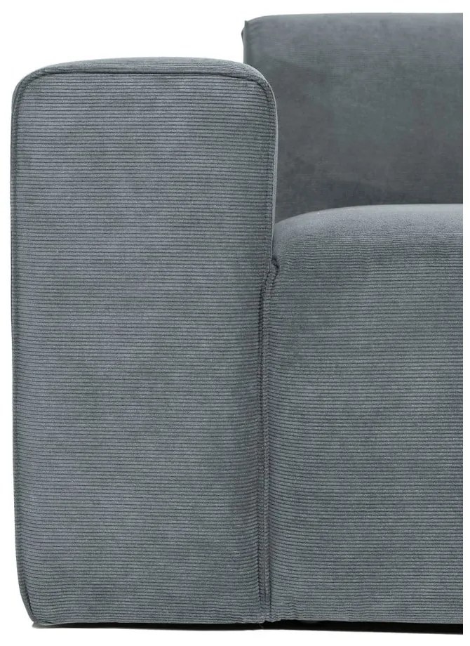 Colțar gri cu tapițerie din catifea reiată (cu colț pe partea stângă ) Sting – Scandic