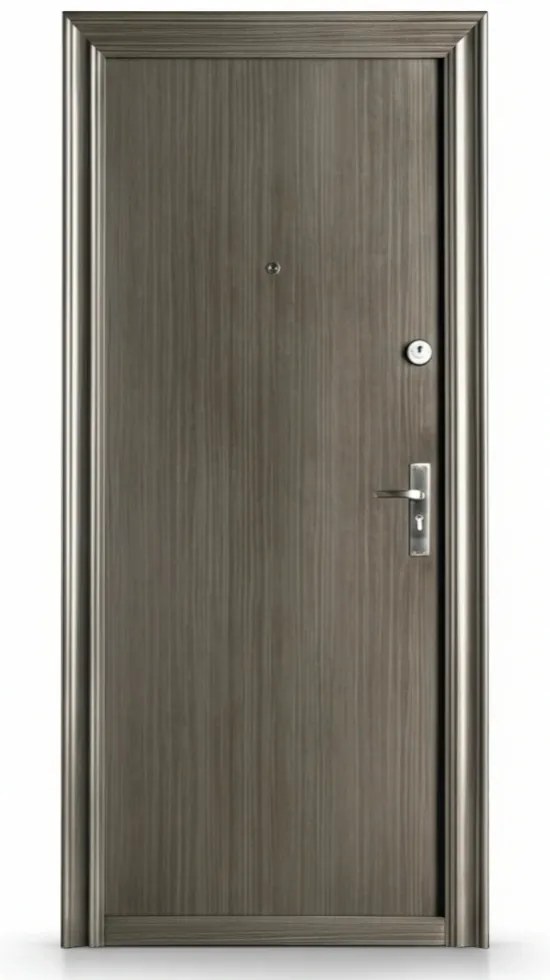 Usa metalica de exterior cu izolatie si vizor Novo Doors ND7003 , 2 yale,tabla 0,7 mm, balamale si clanta incluse, toc de 7 centimetri, pentru casa