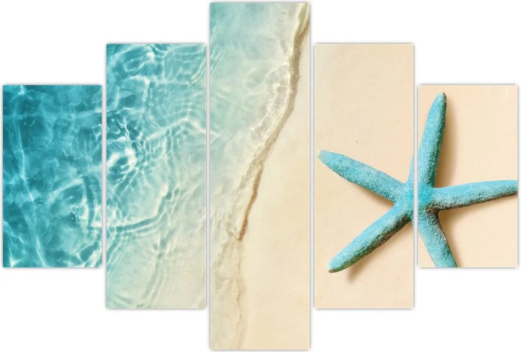 Tablou - Stea de mare pe plajă (150x105 cm)