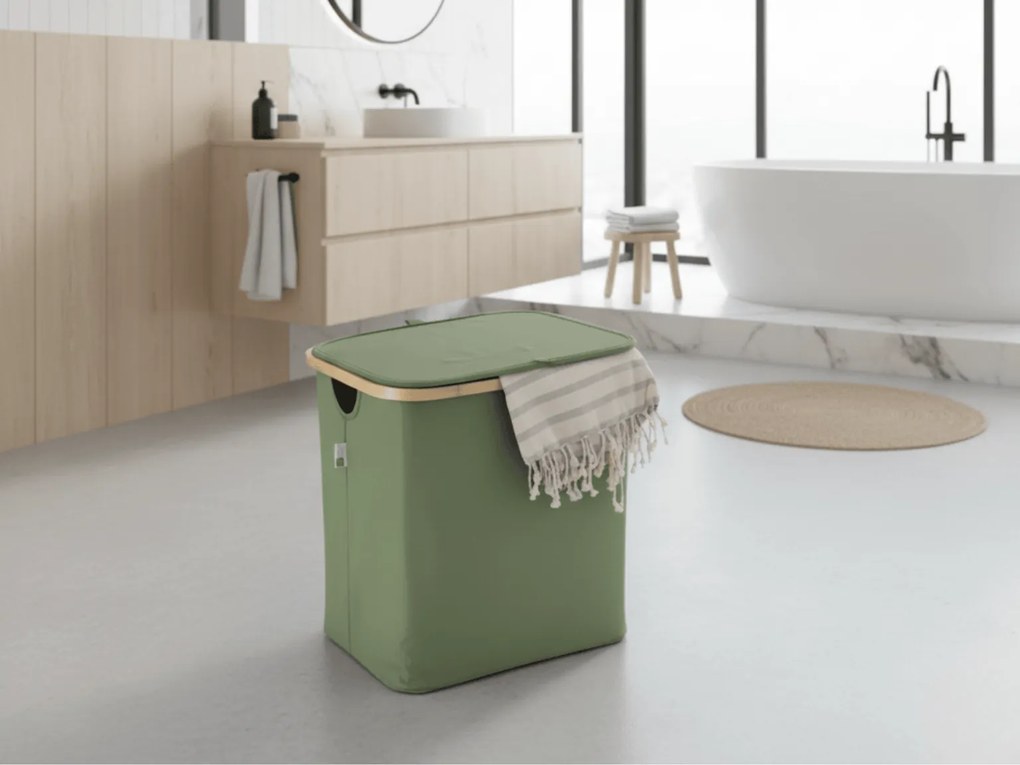 Cos pentru rufe NOLVIO 50 L, verde