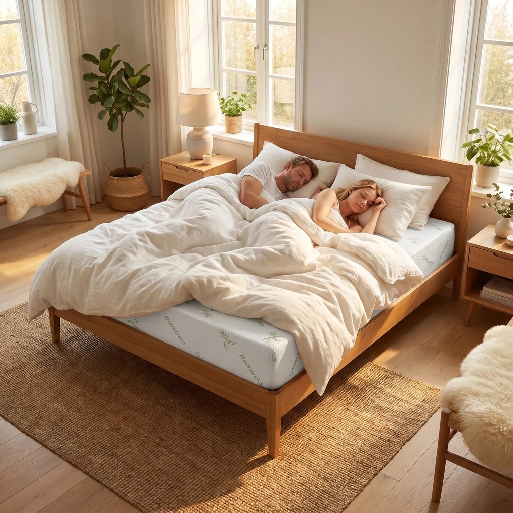Saltea ortopedica memory foam cu husa bambus