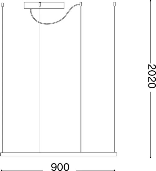 Ideal Lux - Lustră LED suspendată pe cablu ORACLE SLIM LED/53W/230V CRI 90 90x90 cm aurie