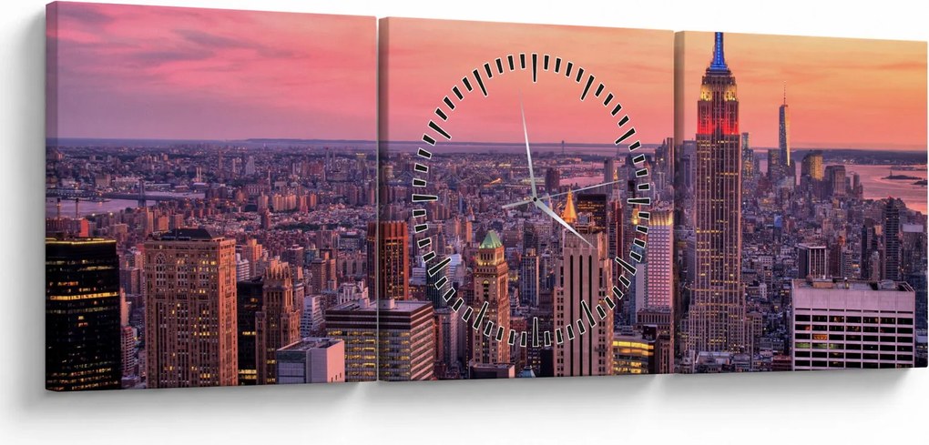 Tablou - New York (cu ceas) (90x30 cm)