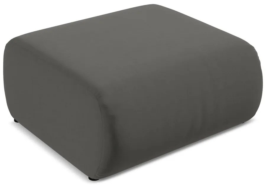 Taburet gri cu tapițerie din catifea Ekahi – Makamii