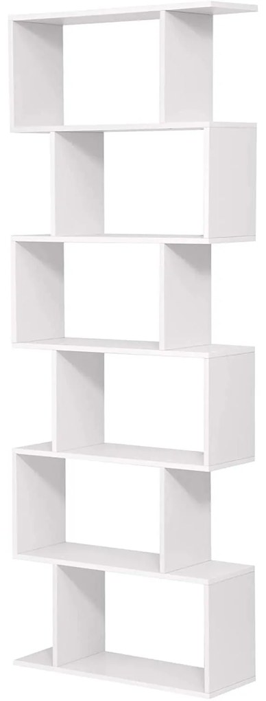 Raft pentru cărți, raft de prezentare cub și despărțitor de cameră, 70 x 24 x 190,5 cm Alb | VASAGLE