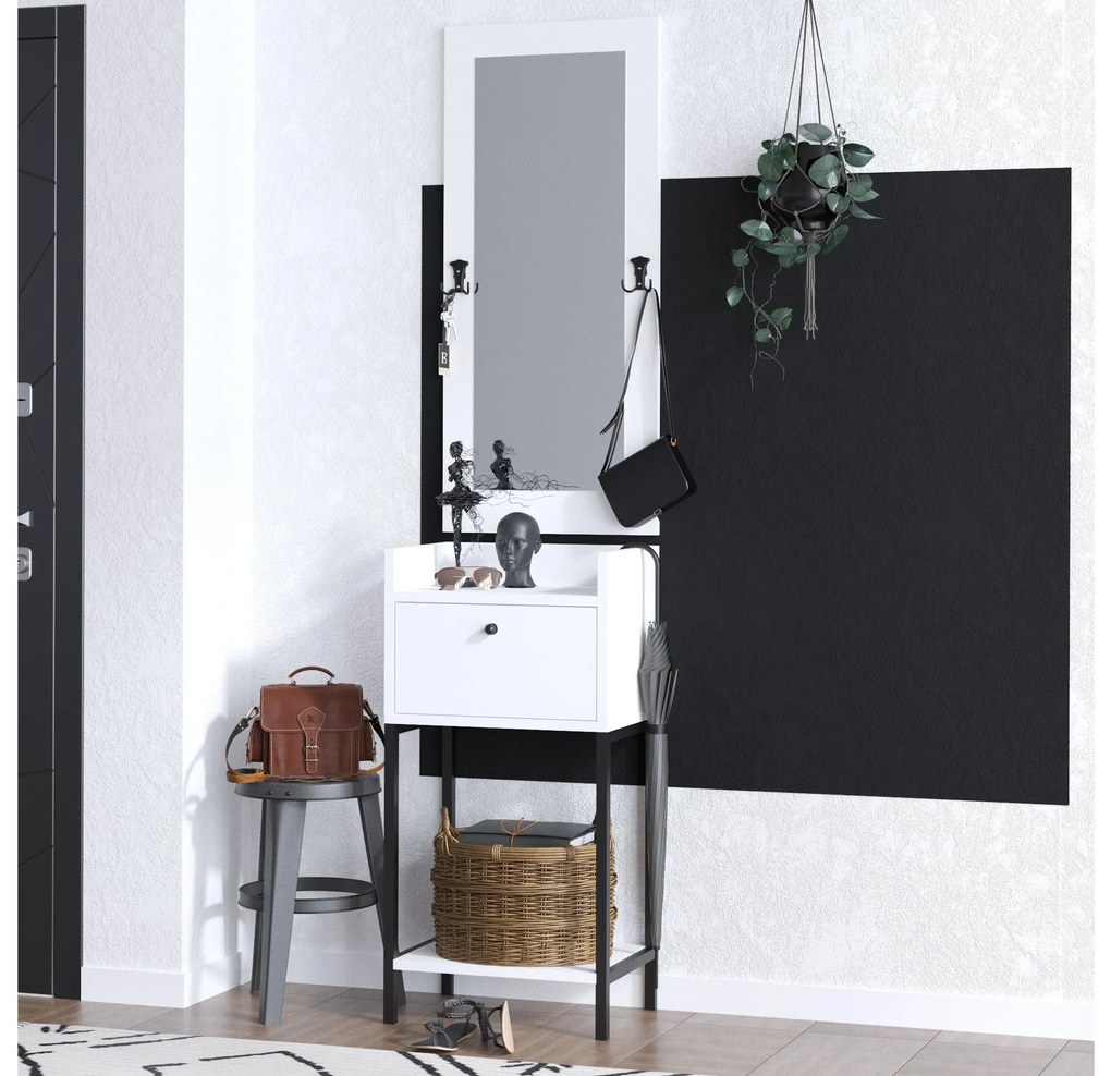 Mobilier hol Iggy (Alb + Negru). 1089137