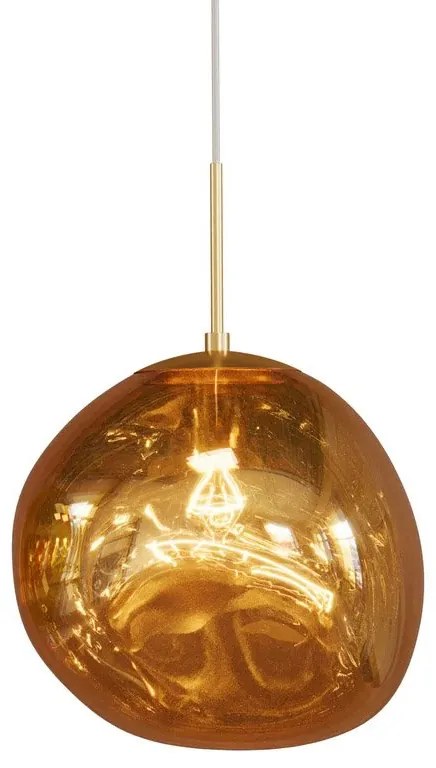 Lustra, Pendul modern cu glob sticla aurie LIQUID DIAMOND 35cm