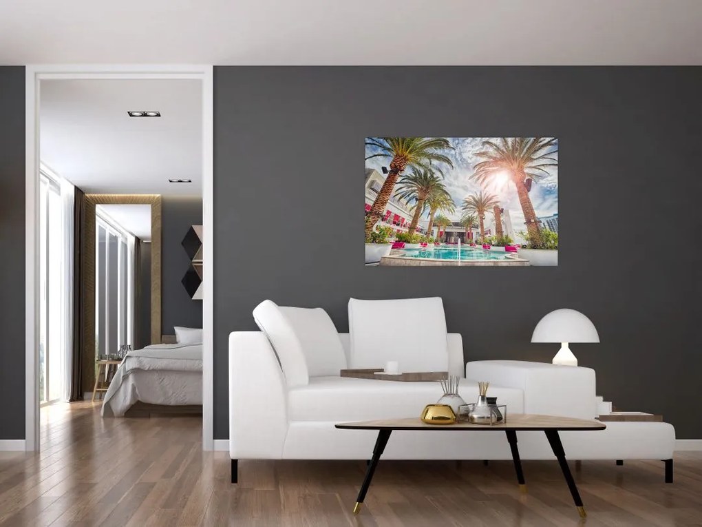 Tablou - palmier cu bazin (90x60 cm)
