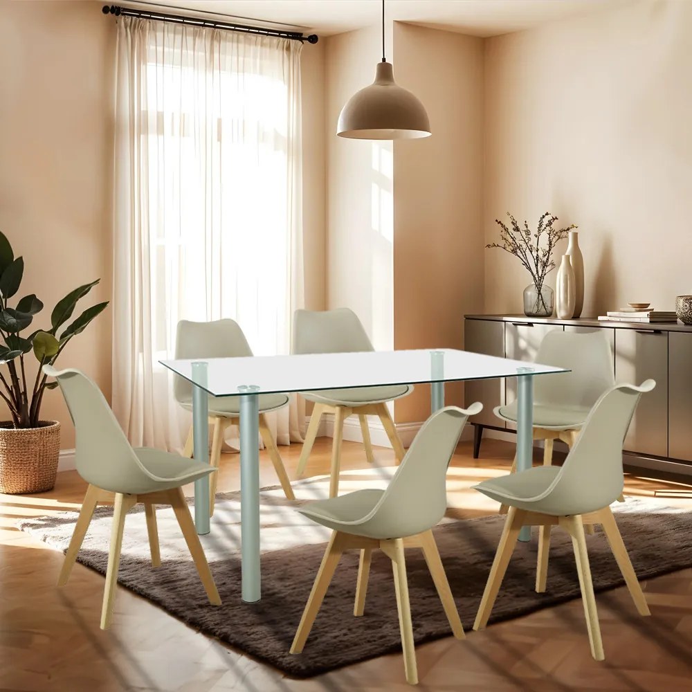 Set de masă Midori 6+1 bej