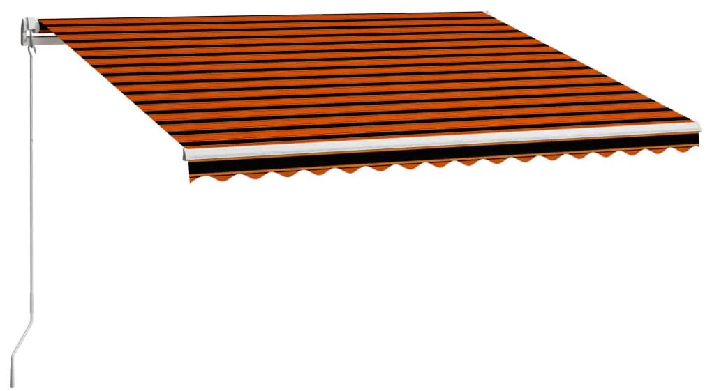 Copertina retractabila manual, portocaliu  maro, 450 x 300 cm portocaliu si maro, 450 x 300 cm