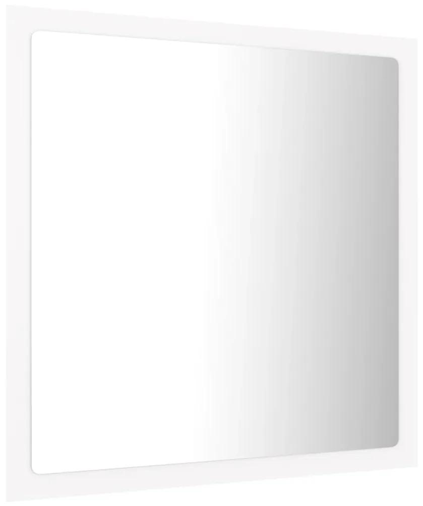 Oglinda de baie cu LED, alb, 40x8,5x37 cm, lemn prelucrat Alb