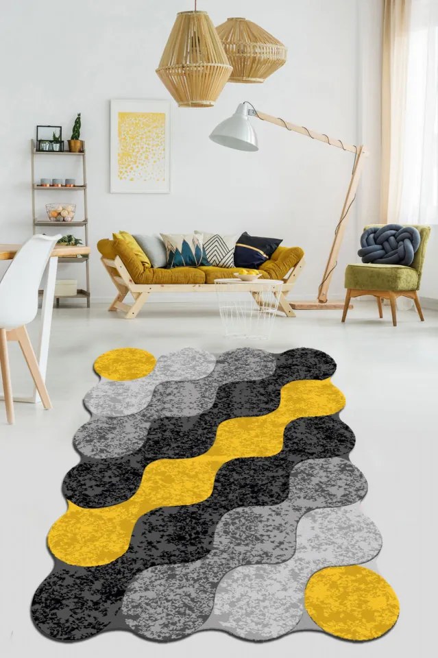 Covor Living Circle Djt, 120x180 cm, Catifea / Poliester