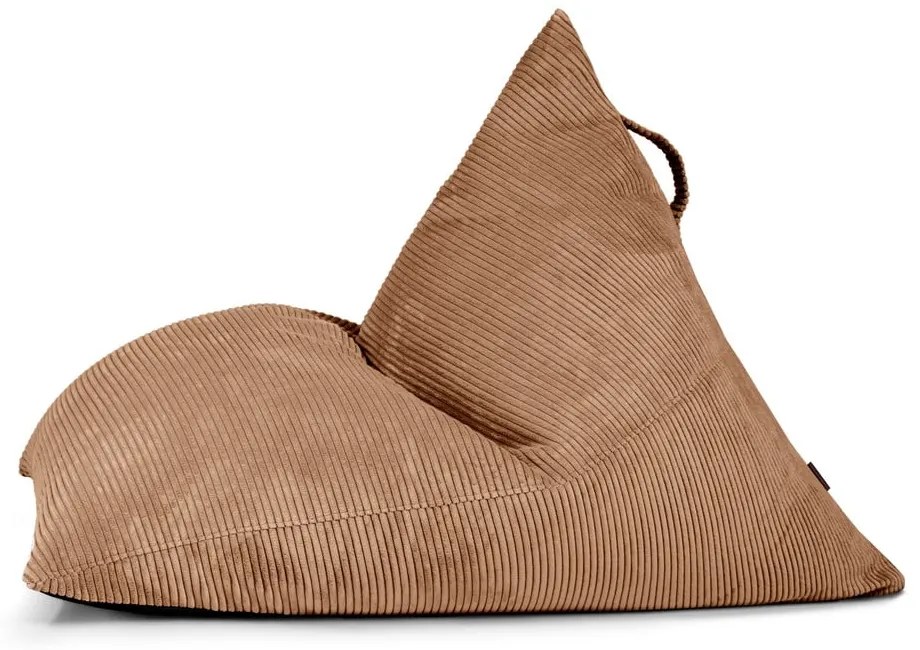 Fotoliu bean bag maro cu tapițerie din catifea reiată Razz – SLOWDOWN