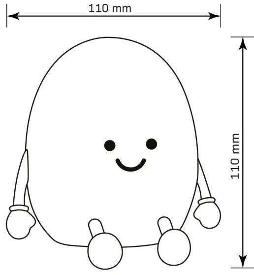Lampă LED RGBW tactilă dimabilă pentru copii POTATO LED/2W/5V USB 1200 mAh