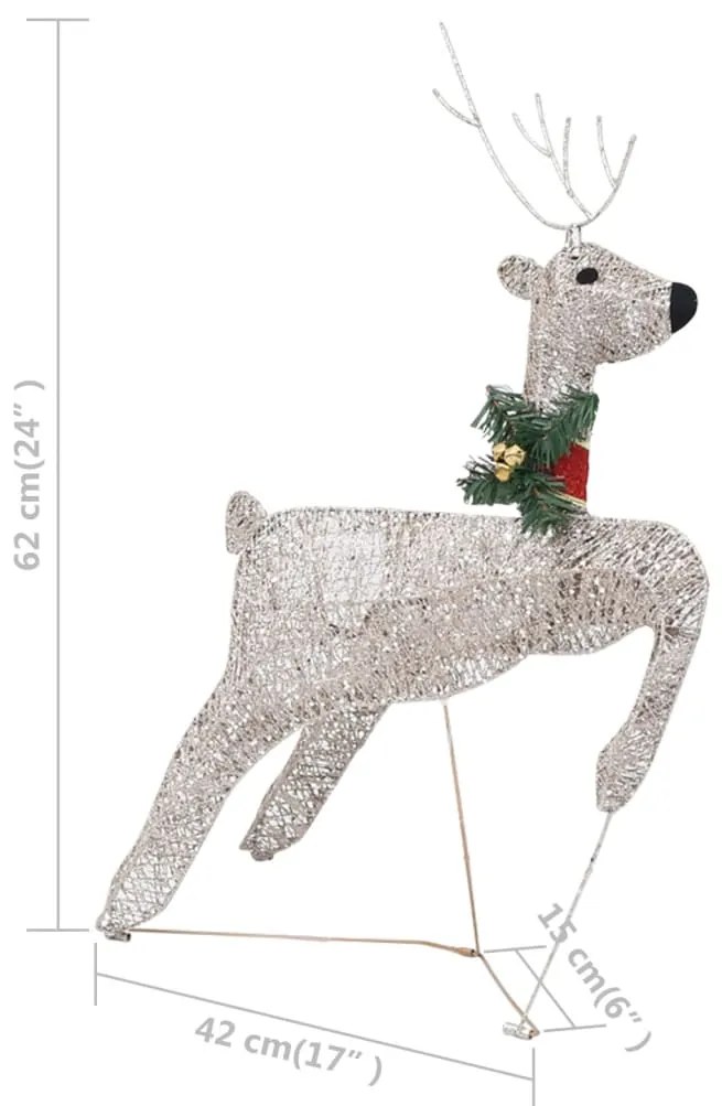 Decor de Craciun cu reni si sanie, 100 LED-uri, auriu, exterior 1, Auriu
